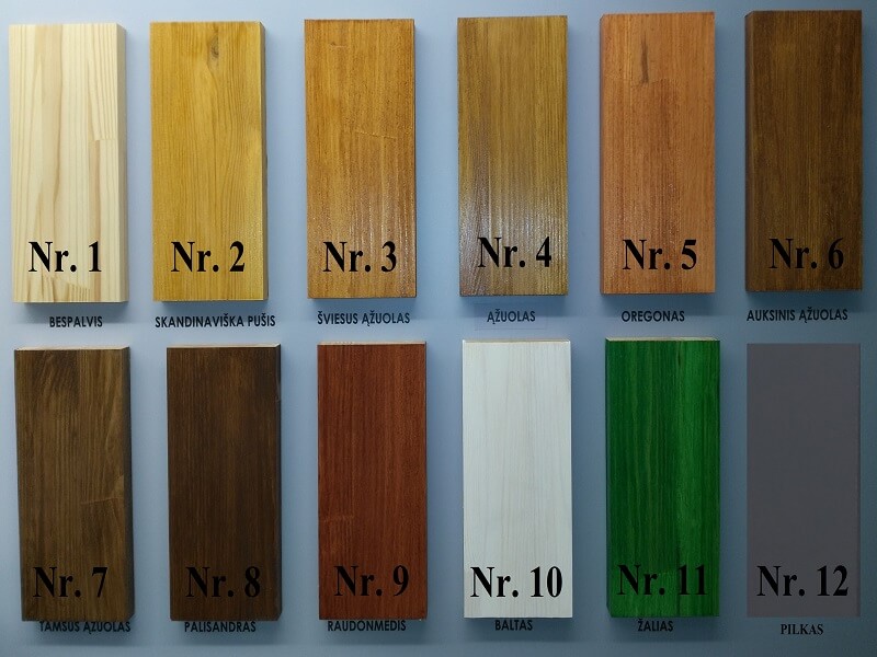 Kubilo galimos spalvos